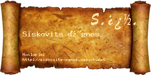 Siskovits Ágnes névjegykártya