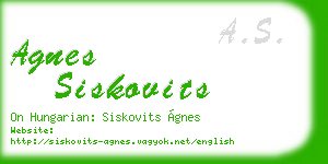 agnes siskovits business card